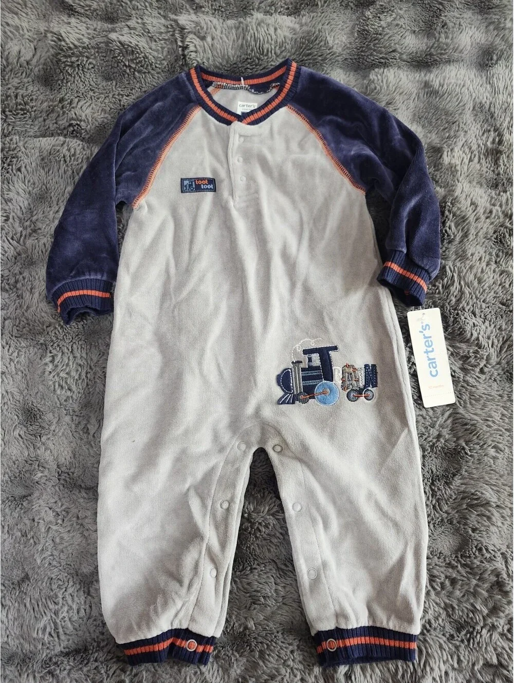 Vintage Kids Carters Train 12 Months Outfit NWT